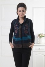 中老年女装云天碧玉2013秋新品马甲背心妈妈装大码短春秋装510