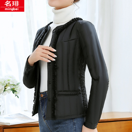 冬装中老年人妈妈装轻薄羽绒服内胆女短款大码保暖显瘦羽绒内胆商品大图
