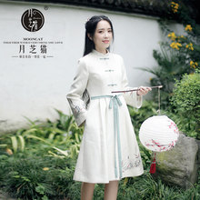 月芝猫【卿云歌】中式古风复古中国风毛呢刺绣大衣外套女装秋冬图片