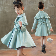 女童风衣外套春秋装2019新款韩版中长款时髦洋气外套小女孩潮上衣