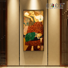 diy数字油画大幅客厅人物欧式复古手绘填色装 饰画母与子 自油自画