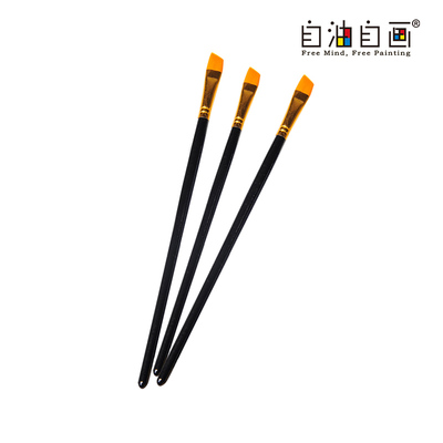 自油自画 DIY数字油画画笔实木笔杆笔刷 绘画填色涂色块使用