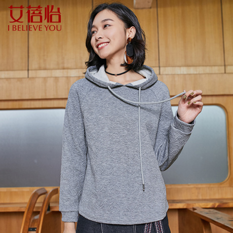 艾蓓怡春装连帽卫衣2018新款插肩袖纯色上衣韩版女ulzzang外套商品大图