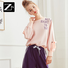 ZK粉色慵懒风松松垮跨pphome酷卫衣女装韩版宽松2018春秋季新款潮图片
