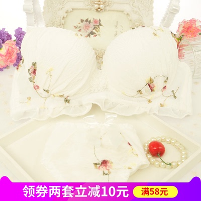 好情感日系学生内衣套装女薄款夏 森系甜美女生内衣聚拢文胸套装