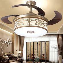 42寸中式金色隐形吊扇灯餐厅客厅卧室中餐馆风扇灯带灯吊扇电风扇