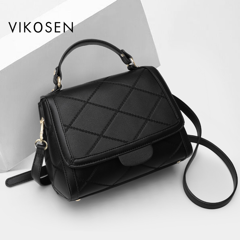 Wikosh Bag Women's 2018 New Women's Bag Fashion Trend Simple and Versatile Cowhide Shoulder Bag Crossbody Handbag