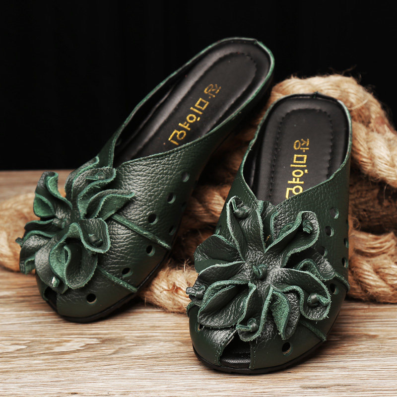 天天特价夏季真皮凉拖平底女鞋民族风防滑舒适