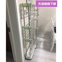 子晒衣架 多功能移动落地折叠不锈钢双杆升降晾衣架毛巾架被子鞋