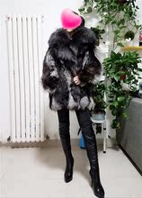 全新样衣清仓进口高奢宽松版玄狐狐狸大衣非貂皮中长款非二手091