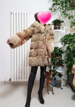 反季亏本清仓全新进口 野生猞猁中长款横切设计帽款皮草非二手055