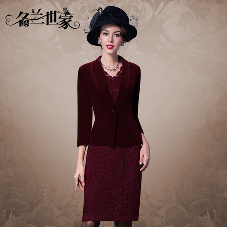 名兰世家参加婚礼装妈妈装连衣裙套装中老年两件套婚宴礼服铅笔裙商品大图