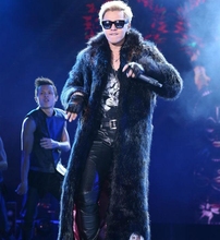 风衣长款 男秋冬外套2018新款 过膝棉大衣 仿狐狸毛皮草潮罗志祥同款