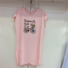 莎倩2018夏针织爽棉女士裙子休闲宽松睡裙可外穿家居服X38302大码
