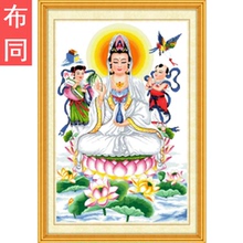十字绣送子观音菩萨全绣图佛像佛系列线绣新款竖版玄关用求子2019