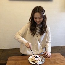 missqiuqiu自制秋家の3色 奶油慕斯色系 秋冬开衫圆扣毛衣外套