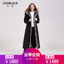 獭兔毛皮草内胆中长款 派克服女2018冬季新款 过膝狐狸毛尼克服大衣