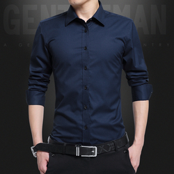 防皱深色职业领带黑衬衫男长袖修身西装衬衣工作服免烫商务白寸衫