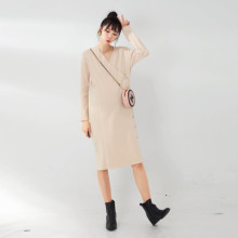 LAMMA韩国设计时尚原创孕妇哺乳装针织v领秋冬打底连衣裙秋冬新品