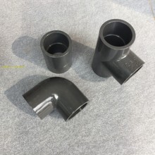 DN15 UPVC20mm弯头灰色PVC4分化工管配件90度正弯头角弯 管接头