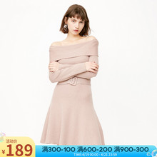 118146512 女针织纯色甜美一字肩连衣裙女 2019新款 绫致ONLY春夏装