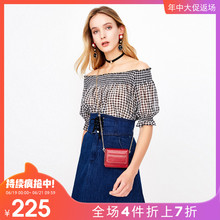 一字肩泡泡袖 118142513 牛仔连衣裙女 ONLY春夏新款 4件7折