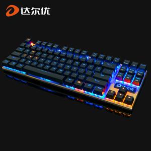 达尔优牧马人机械键盘3代ek815黑轴青轴茶轴红轴有线吃鸡键盘笔记本电脑网红网吧办公家用电竞游戏87真104键