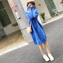 2018秋冬半高领套头女宽松大码胖MM长袖厚毛衣 慵懒风大版针织衫图片