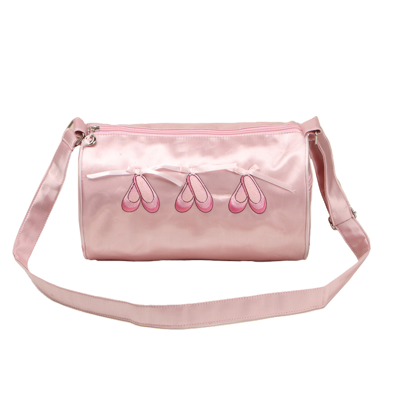 新款缎面刺绣儿童舞蹈包斜挎包女童手提袋单肩