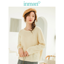 inman茵曼旗舰店棉麻套头毛衣女装打底衫上衣2018秋冬新款针织衫图片