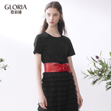 GLORIA/歌莉娅女装2018夏季后背交叉镂空上衣185C0B150图片