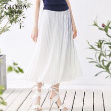 GLORIA/歌莉娅女装2018夏季印花压褶半裙185K2A060图片