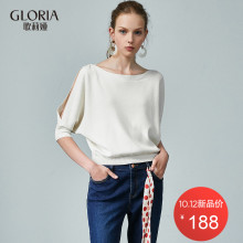 GLORIA/歌莉娅2018年秋季蝙蝠袖毛织上衣187J5H050图片