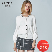 GLORIA/歌莉娅2018年秋季泡泡袖毛织开衫188J5F060图片