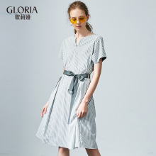 GLORIA/歌莉娅女装2018秋季收腰A摆连衣裙187C4C030图片