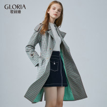 GLORIA/歌莉娅女装2018秋季格子翻领外套189C6E330图片