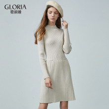 GLORIA/歌莉娅2018年冬季收腰毛织连衣裙18DC5K110图片