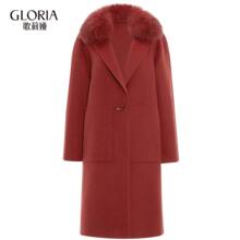 GLORIA/歌莉娅女装2018冬季毛领双面呢直身外套18DC6E01A图片