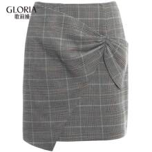 预售GLORIA/歌莉娅2018秋季A型立裁格纹短裙189E2A30E图片