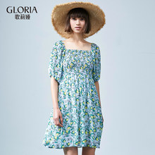 GLORIA/歌莉娅2018夏季工字领连衣裙185K4C320图片