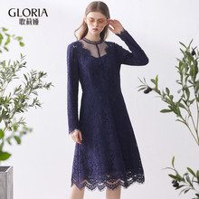 GLORIA/歌莉娅女装2018年款收腰蕾丝连衣裙182C4D10B图片