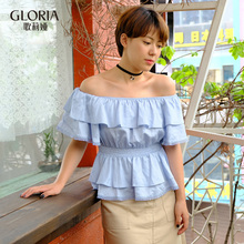 GLORIA/歌莉娅 两穿飞袖上衣一字领衬衫174R3B13B图片