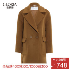 GLORIA/歌莉娅女装2018冬季廓形呢大衣18CE6E9LA图片