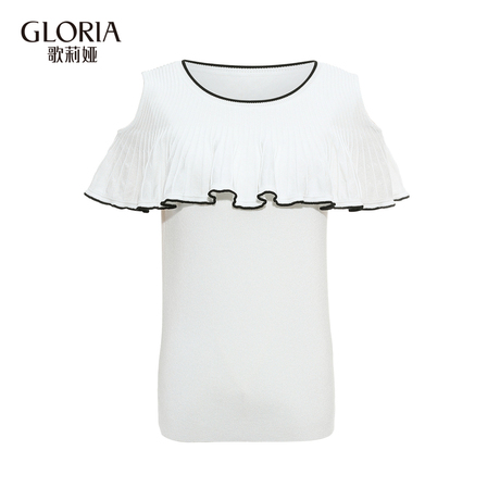 GLORIA/歌莉娅2018年夏季新品特色短袖毛衣183C5G010商品大图
