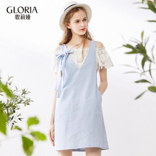 GLORIA/歌莉娅女装2018蝴蝶结连衣裙184E4A250图片