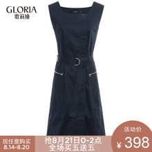 GLORIA/歌莉娅女装2018夏季方型领直身连衣裙185C4B590图片