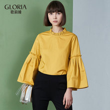 GLORIA/歌莉娅女装2018秋季喇叭袖衬衫188E3E210图片