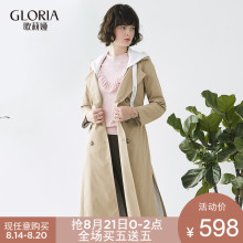 GLORIA/歌莉娅2018春季新款侧边开叉双排扣翻领外套182C6E290图片