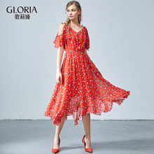 GLORIA/歌莉娅女装2018夏季印花连衣裙184C4B08A图片