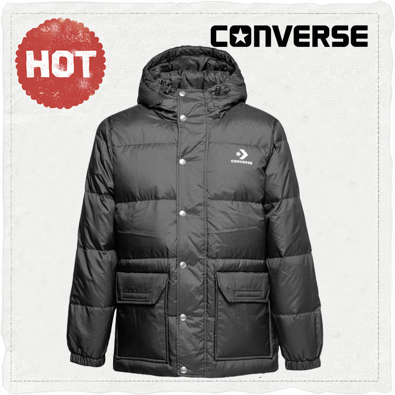 Converse Men's 2018 Winter New Star Arrow Windproof Hooded Sportswear Warm Down jacket coat 10006880